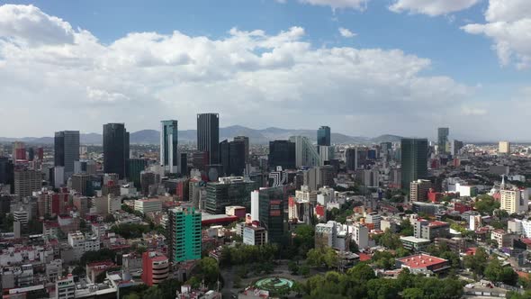 Aerial View of the Skyline in Paseo de la Reforma, Mexico City