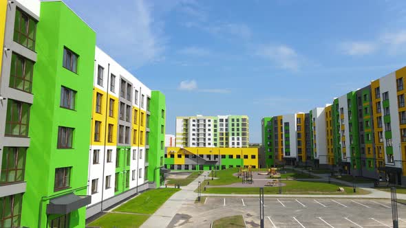 New Neighborhood, New Multi Storey Residential Buildings. 