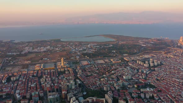 Aerial Panoramic View of Resort Town of Izmir Turkey