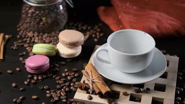 Pouring an Instant Coffee Into a White Cup