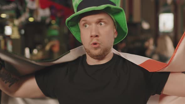 Funny Man Dancing With Irish Flag