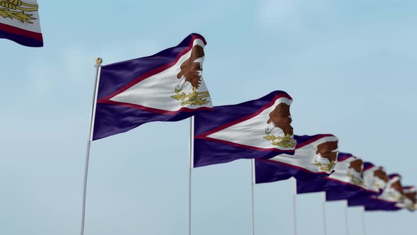 American Samoa  Row Of Flags 