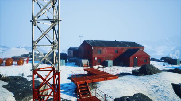 Science Station in Antarctica at Summer