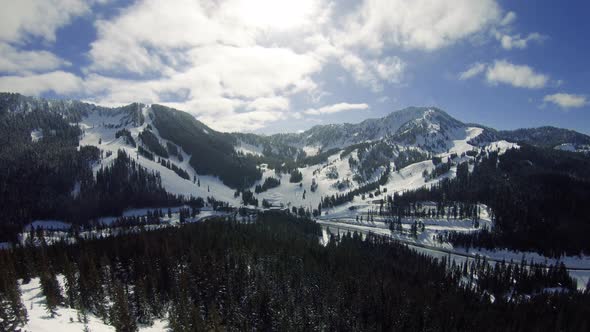 Spring Weather Conditions Aerial Of Snow Recreation Resort