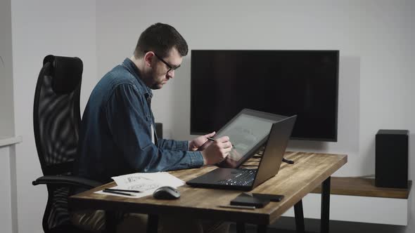 Industrial Design Studio with Graphic Tablet and Computers