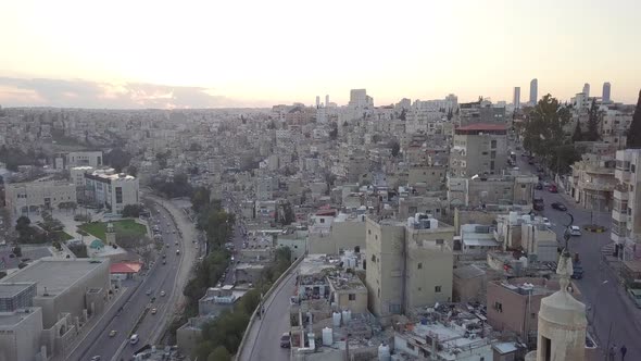 Aerial view of downtown Jabal Amman in Jordan Middle east