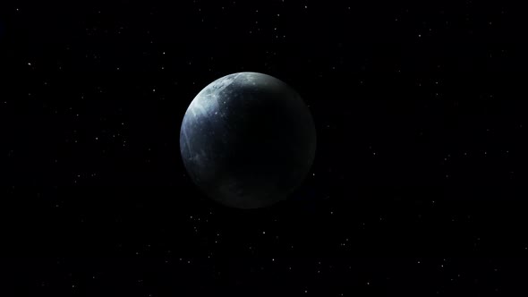 Fictional spinning 3d realistic Pluto