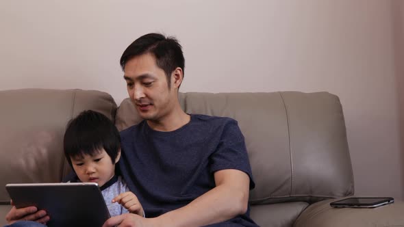 Family enjoying time relaxing together at home