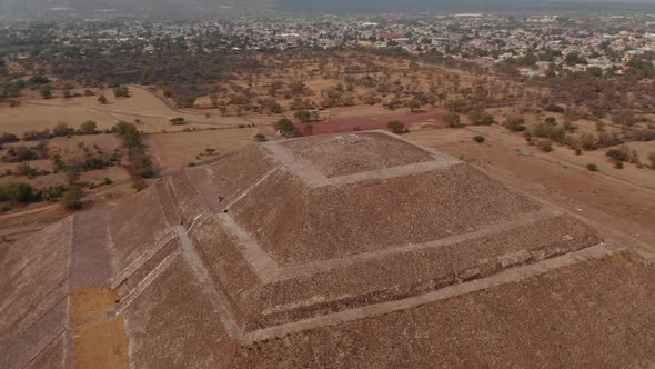 Drone View of Teotihuacan Temple of the Sun Ancient Mesoamerican City Located in Valley of Mexico