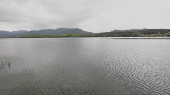 Quiet and Peaceful Cloudy Day in Banyoles Lake Spain
