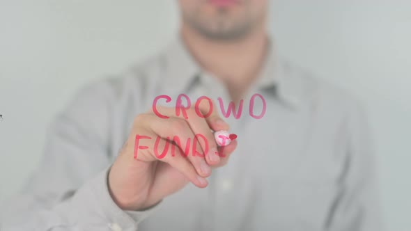 Crowd Funding Writing on Screen with Hand