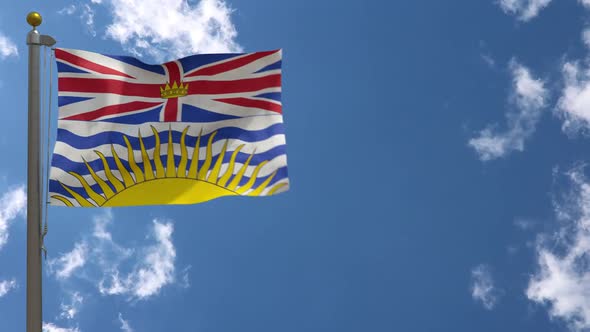 British Columbia Flag (Canada) On Flagpole