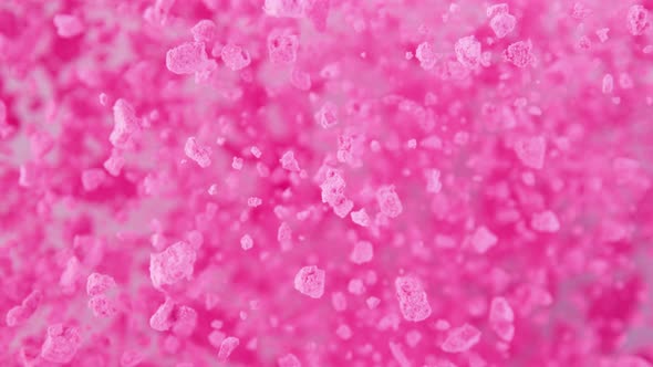 Super Slow Motion Shot of Pink Grain Makeup Powder Explosion at 1000 Fps