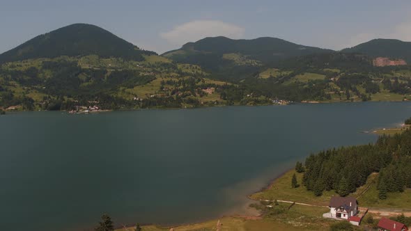 Aerial view of the lake