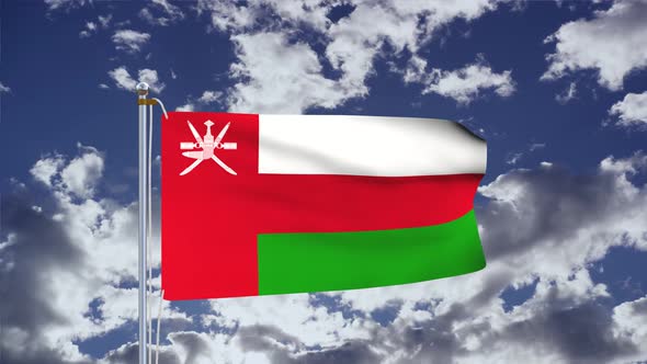 Oman Flag Waving 4k