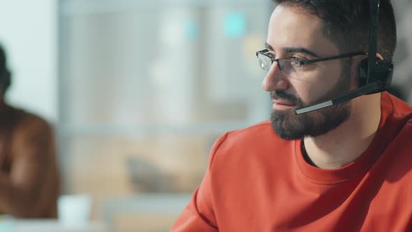 Man Working in Call Center