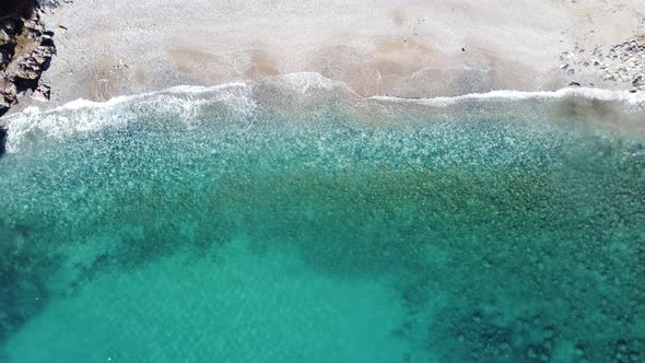 Drone View Blue Waves Mediterranean Sea