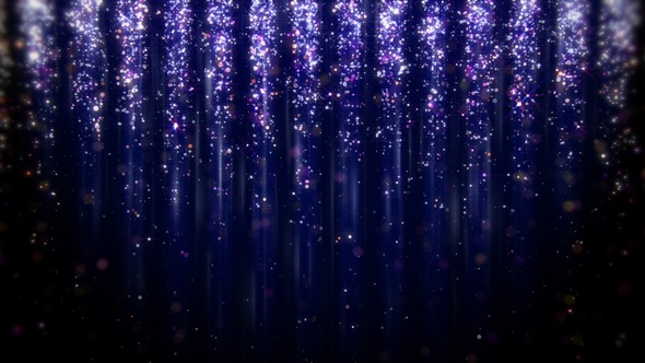 Abstract Blue and Purple Particle Confetti and Glitter Rain
