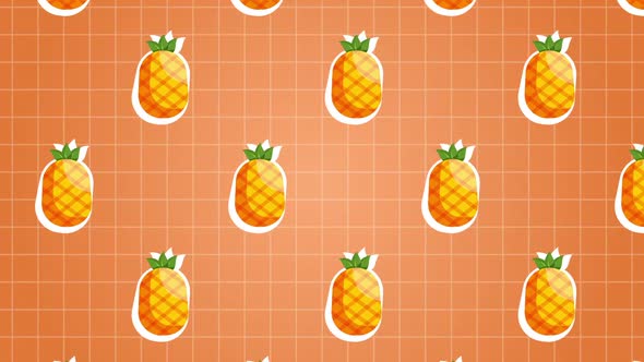 Pineapple Fruits Animation Background