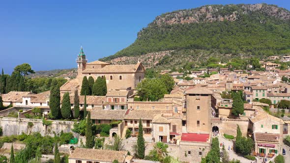 Aerial Drone Video Footage of Valdemossa Town, Mallorca
