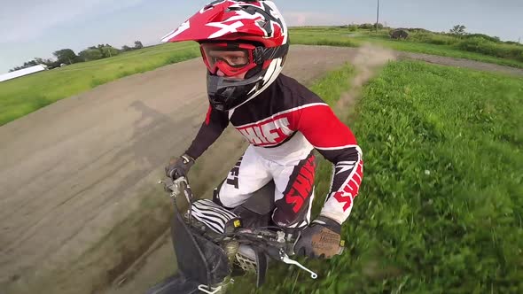 motocross rider twisting his bike in the air gopro swivel cam