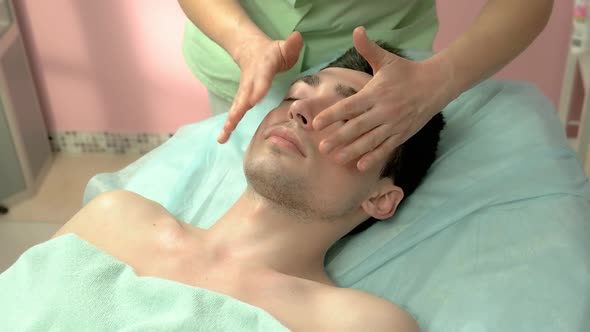 Face Massage Handsome Man