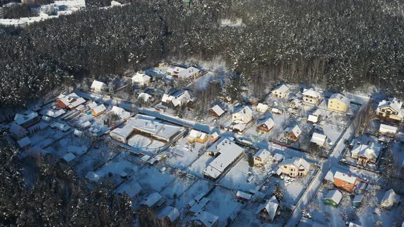 Top View in Winter of a Modern Sports Complex with Parking in Minsk