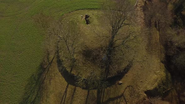 Aerial Of A Neolithic Age Tomb Passage Grave
