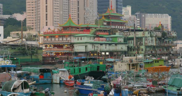 Hong Kong harbor port in aberdeen