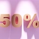 3d Render Illustration 50 Fifty Percent Discount in Gold Color - VideoHive Item for Sale