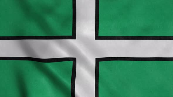 Devon Flag England Waving in Wind