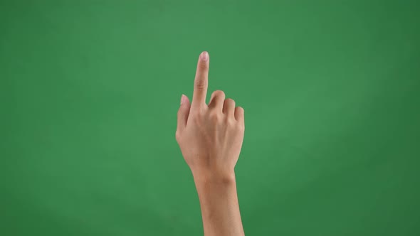 One Click One Finger On Green Screen Background