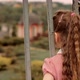 Family Having Fun In Park. Girl Looking Through Fence Grate On City Panorama. Preschool Kid. - VideoHive Item for Sale