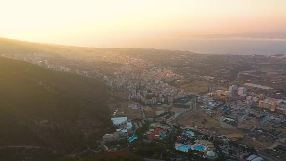 Aerial Panoramic View of Izmir Town Turkey