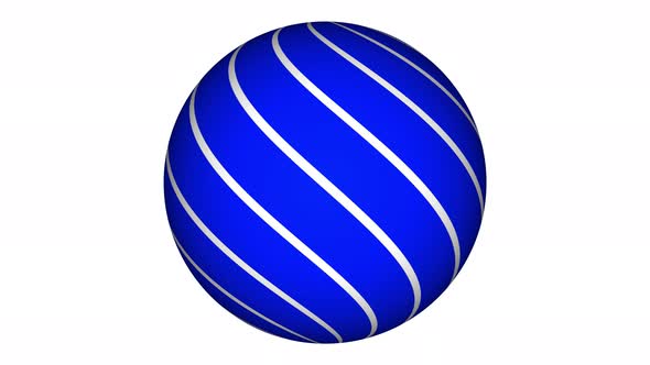 Blue color colorful sphere moving on white. Vd 973