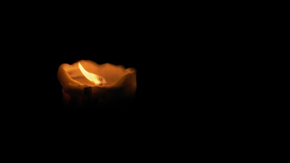 Candle Is Blown Out In Dark Room