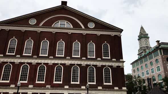 View of Boston Faneuil Hall Marketplace with Custom House Tower