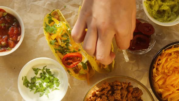 Traditional Mexican Food Closeup Tex Mex Cuisine