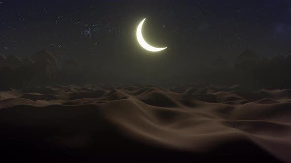 Desert Dune Nighttime In The Ramadan 03 4K