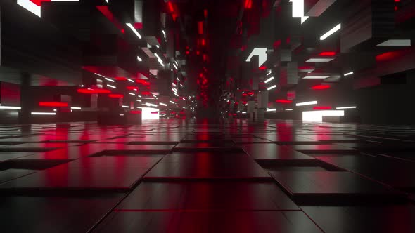 Sci Fi Futuristic Digital Tunnel