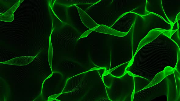 Green Color Wave Animated On Black Background