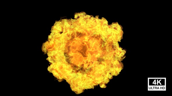 Fire With Smoke Streaming And Spreading Concentrically And Hits Camera's Lense alt