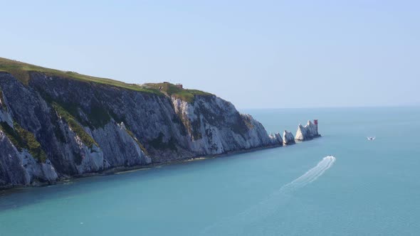 The Needles Rock Formation on Isle Of Wight England