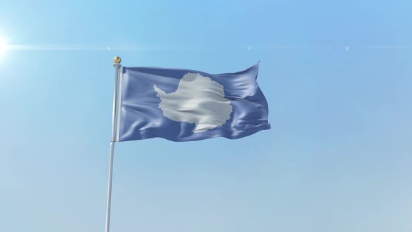 Antarctica  Flag Zoom Alpha Sky