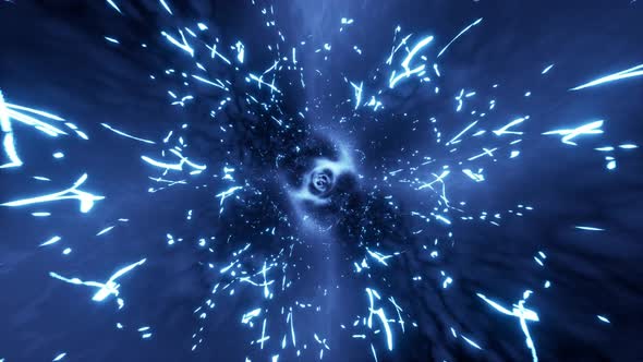 Blue Electric Particles Portal Effect 4K 03(Wide View)