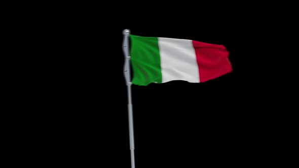 4K Italy flag transition with alpha. two step