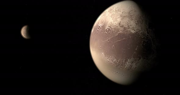 Satellite Charon Orbiting around Pluto