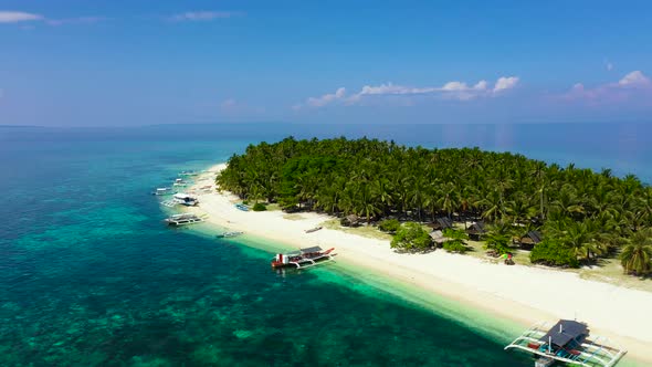 Landscape of Tropical Island Beach with Perfect Sky.