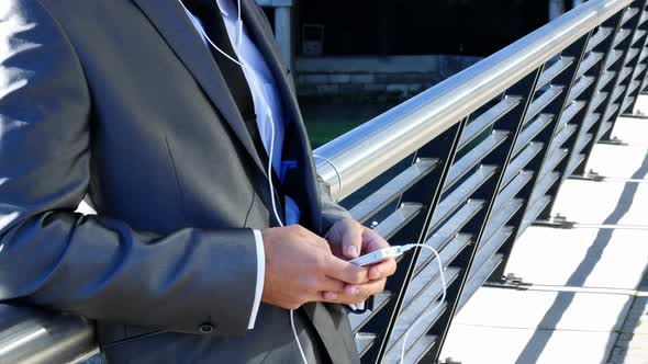 Businessman using mobile phone