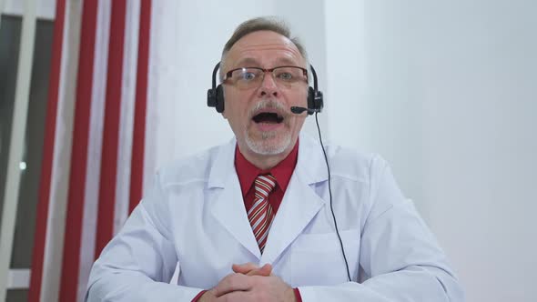 Portrait of a doctor in headset.